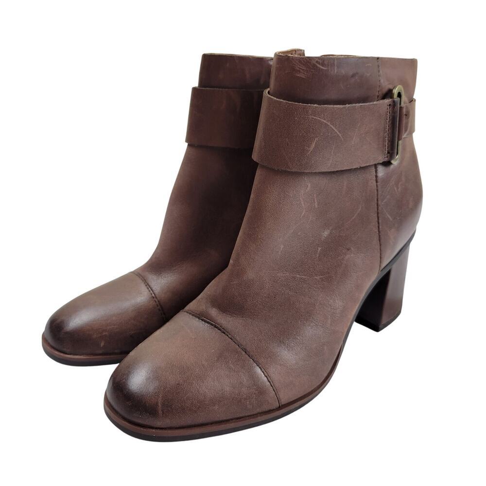 Korks Ankle Boots 8.5 Women's Brown Block Heel Leather Tall Shaft Bootie Boho